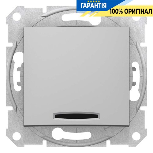 Выключатель 1-кл с подсветкой цвет алюминий Schneider Electric SDN1400160