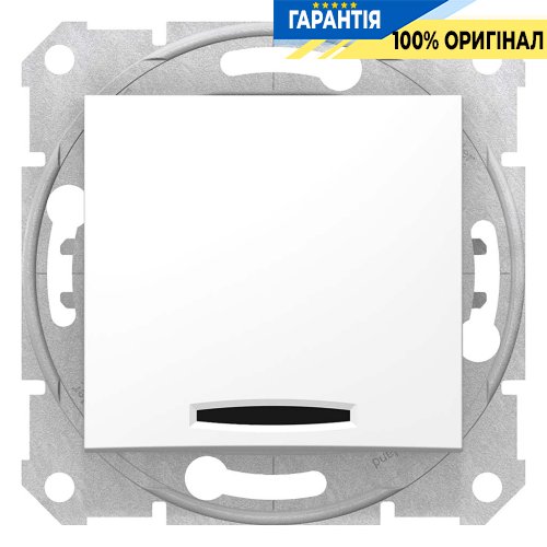 Выключатель 1-кл проходной с подсветкой цвет белый «Sedna» Schneider Electric SDN1500121