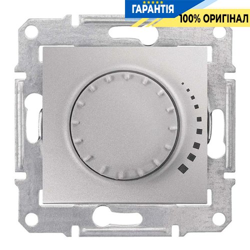 Светорегулятор поворотный индуктивный цвет алюминий Sedna Schneider Electric SDN2200560