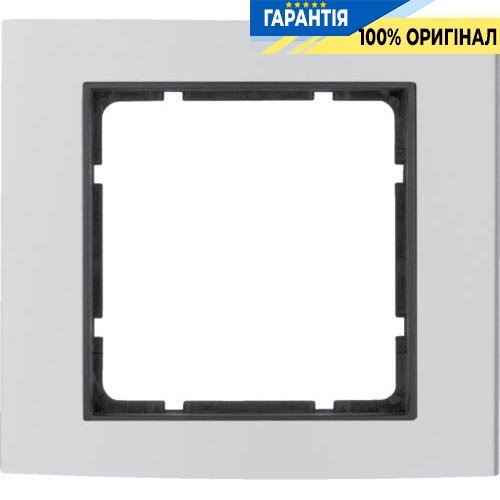 Рамка 1-а колекція B.3, колір «алюміній / антрацит», Berker 10113004