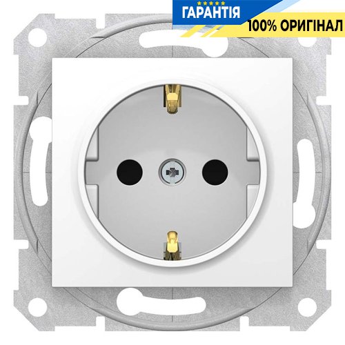 Розетка з з/к зі шторками (білий) Sedna Schneider Electric SDN3000121