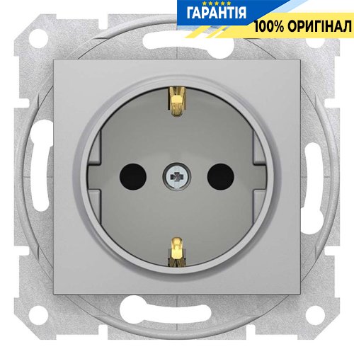 Розетка з з/к зі шторками (алюміній) Schneider Electric Sedna SDN3000160