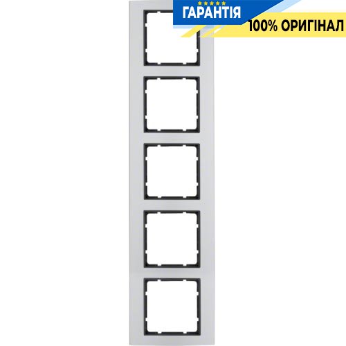 Рамка 5-а колекція B.3, колір «алюміній / антрацит», Berker 10153004