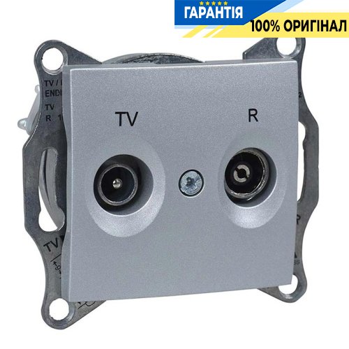 Розетка телевизионная TV-R проходная цвет алюминий Schneider Electric SDN3301860