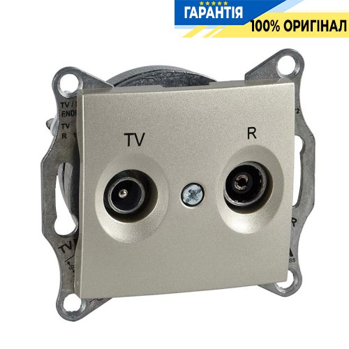 Розетка телевізійна TV-R прохідна (титан) «Sedna» Schneider Electric SDN3301868