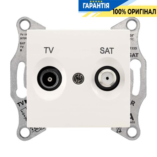 Розетка телевизионная TV/SAT концевая цвет слоновая кость Sedna Schneider Electric SDN3401623
