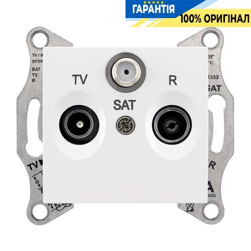 Телевизионная розетка TV/R/SAT концевая цвет белый Sedna Schneider Electric SDN3501321