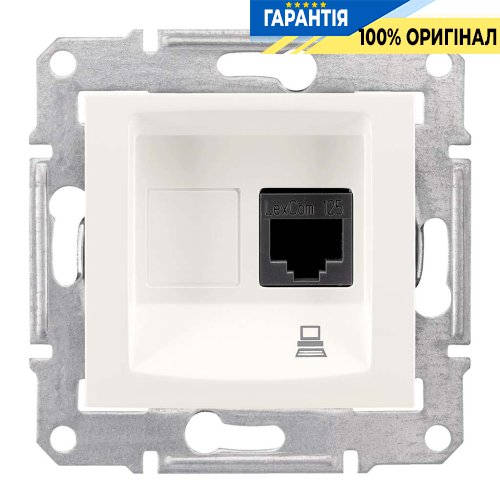 Розетка компьютерная цвет слоновая кость Sedna Schneider Electric SDN4300123