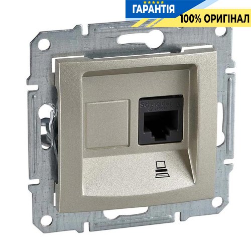 Розетка компьютерная цвет титан «Sedna» Schneider Electric SDN4500168