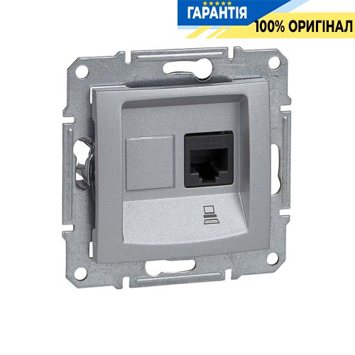 Компьютерная розетка цвет алюминий Schneider Electric SDN4900160