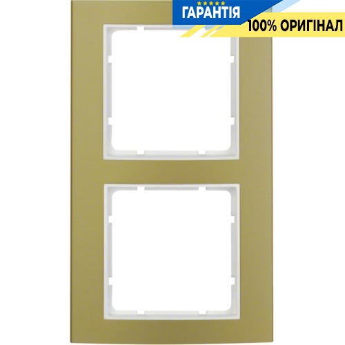 Рамка 2-а колекція B.3, колір «золото / полярно білий», Berker 10123046
