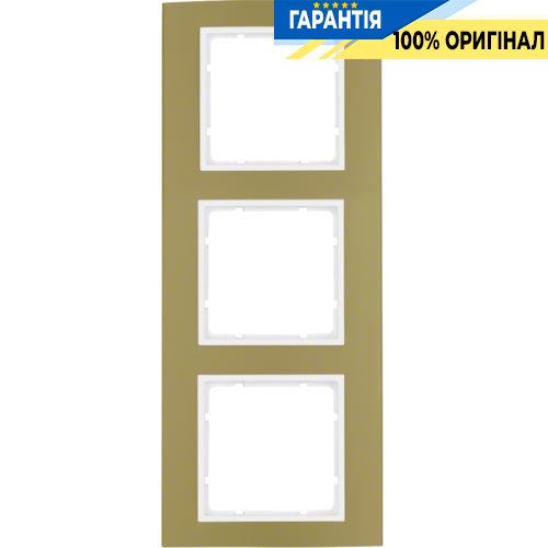 Рамка 3-а колекція B.3, колір «золото / полярно білий», Berker 10133046
