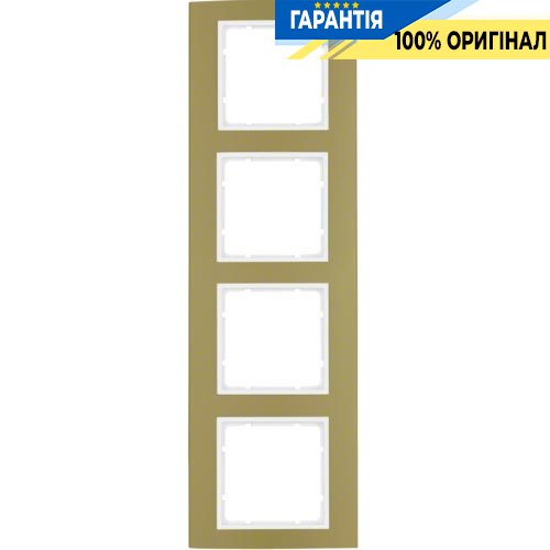 Рамка 4-а колекція B.3, колір «золото / полярно білий», Berker 10143046