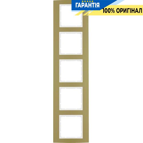Рамка 5-а колекція B.3, колір «золото / полярно білий», Berker 10153046