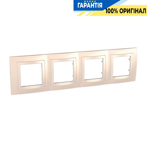 Рамка 4-я Schneider Electric MGU2.008.559 Unica «Basic», цвет крем / слоновая кость