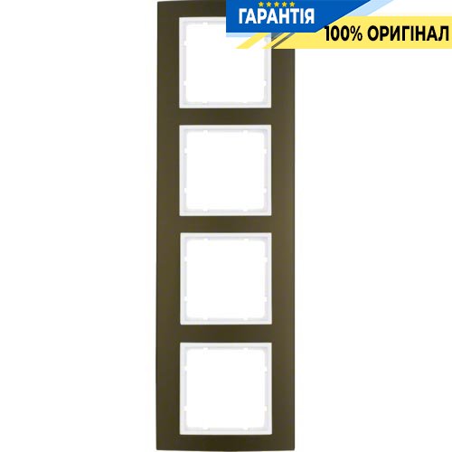 Рамка 4-а коллекция B.3, цвет «коричневый/полярно белый», Berker 10143021
