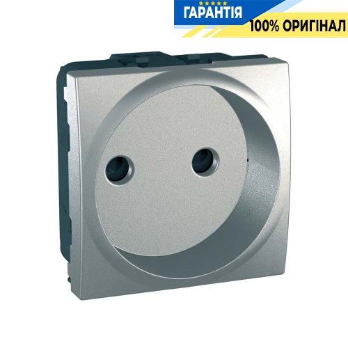 Розетка без з / к шторки 2-м. Schneider Electric Unica MGU3.033.30, Алюміній