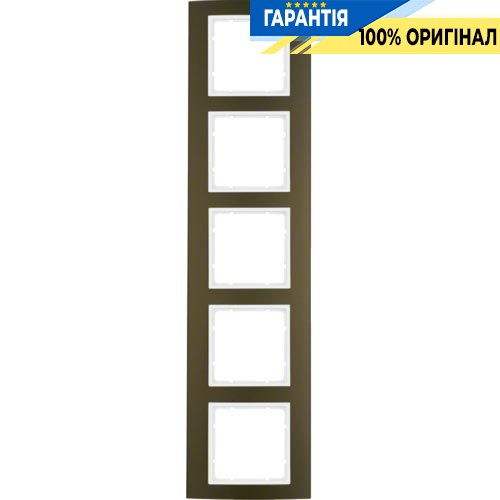 Рамка 5-а коллекция B.3, цвет «коричневый/полярно белый», Berker 10153021