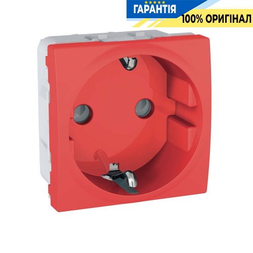 Розетка с «защитными шторками» Unica, цвет красный Schneider Electric MGU3.037.03