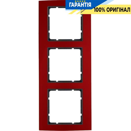 Рамка 3-а коллекция B.3, цвет «красный/антрацит матовый», Berker 10133012