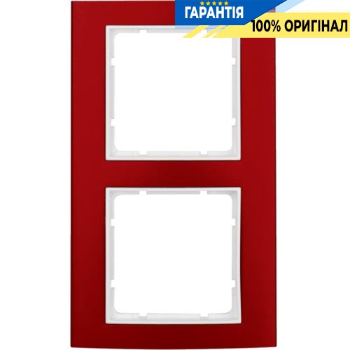 Рамка 2-а коллекция B.3, цвет «красный/полярно белый», Berker 10123022