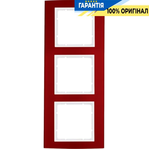 Рамка 3-а коллекция B.3, цвет «красный/полярно белый», Berker 10133022