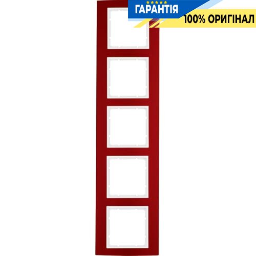 Рамка 5-а коллекция B.3, цвет «красный/полярно белый», Berker 10153022