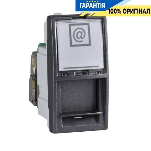 Розетка комп'ютерна RJ-45. FTP кат.5e 1-модуль. Schneider Electric Unica MGU3.412.12, Графіт