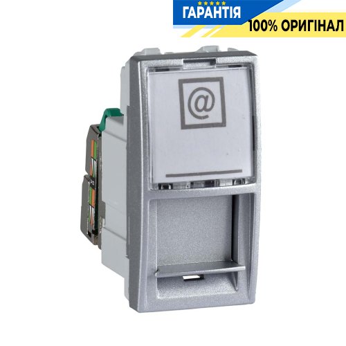 Розетка комп'ютерна RJ-45. FTP кат.5e 1-модуль. Schneider Electric Unica MGU3.412.30, Алюміній