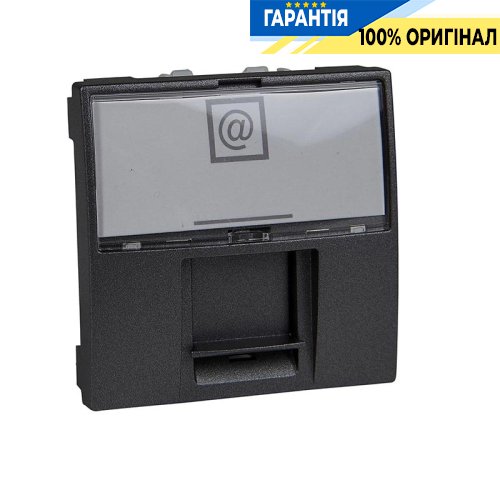 Розетка комп'ютерна RJ-45. UTP кат. 6 2-модуля. Schneider Electric Unica MGU3.415.12, Графіт