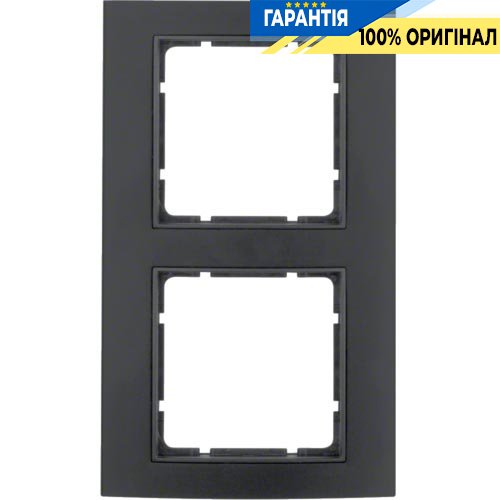 Рамка 2-а колекція B.3, колір «чорний / антрацит матовий», Berker 10123005