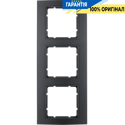 Рамка 3-а коллекция B.3, цвет «черный/антрацит матовый», Berker 10133005