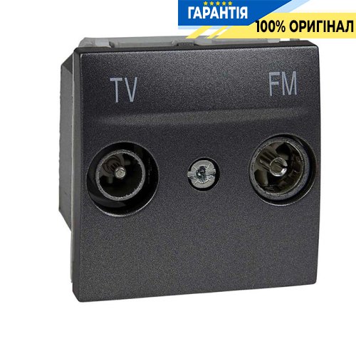 Розетка телевізійна одиночна ТV-R 2-м. Schneider Electric Unica MGU3.451.12, графіт