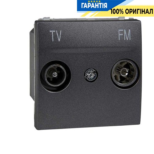 Розетка телевизионная проходная ТV-R 2-м. Unica графит Schneider Electric MGU3.453.12