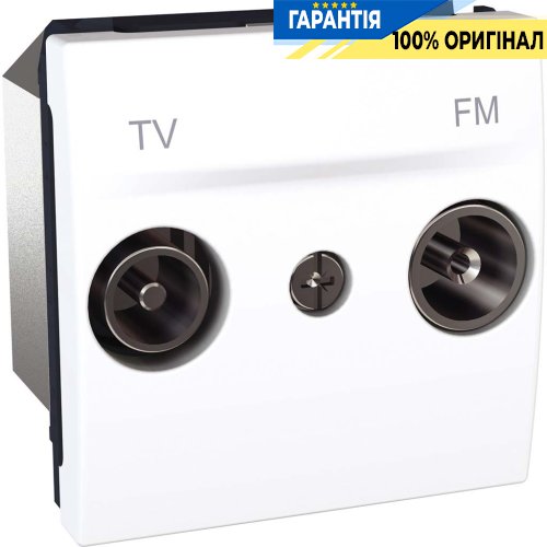 Розетка телевизионная проходная ТV-R 2-м. Unica белый Schneider Electric MGU3.453.18