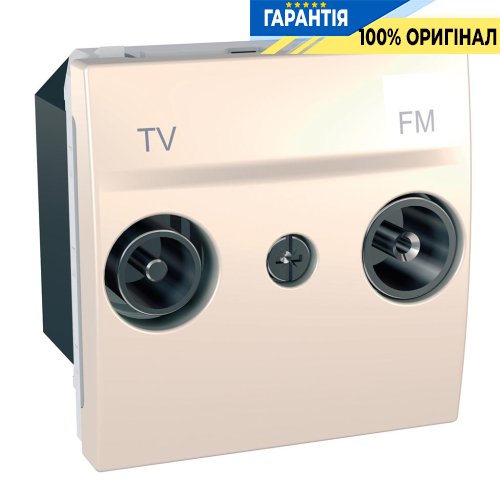 Розетка телевизионная проходная ТV-R 2-м. Unica слоновая кость Schneider Electric MGU3.453.25