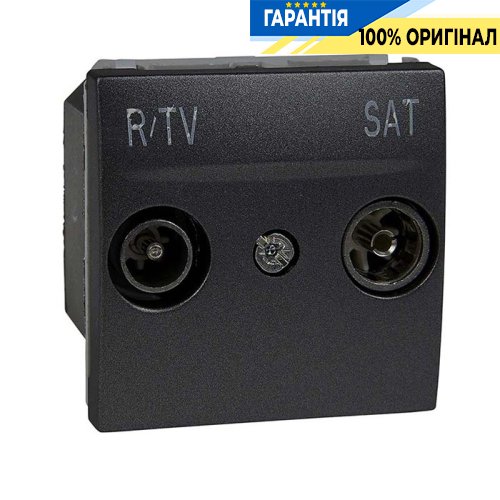 Розетка телевізійна одиночна ТV-R-SAT 2-м. Schneider Electric Unica MGU3.454.12, Графіт