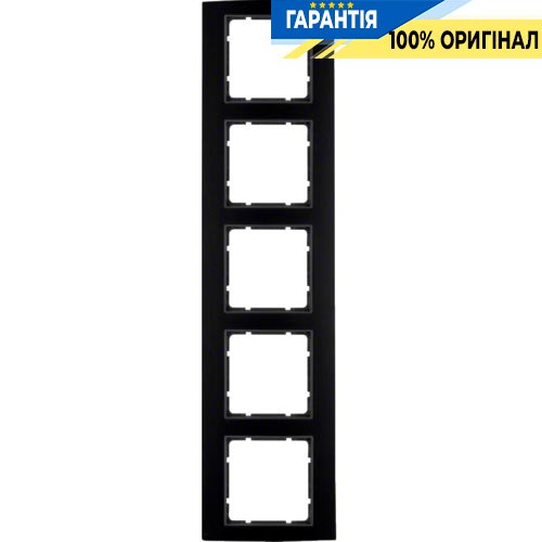 Рамка 5-а коллекция B.3, цвет «черный/антрацит матовый», Berker 10153005