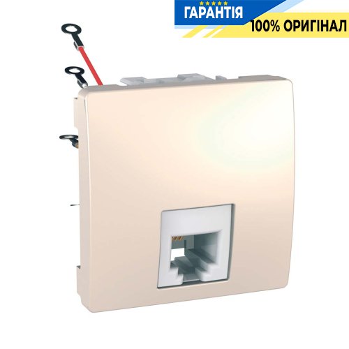 Розетка телефонна RJ-11. 2-м. Schneider Electric Unica MGU3.492.25, Слонова кістка