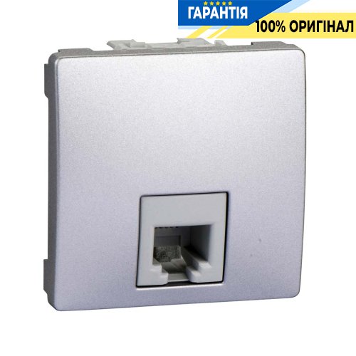 Розетка телефонная RJ-11. 2-м. Unica алюминий Schneider Electric MGU3.492.30