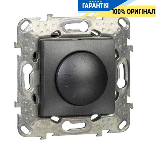 Диммер поворотно-нажимной универсальный (для LED) Unica Schneider Electric MGU5.513.12, графит