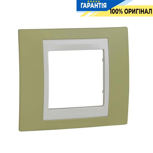Рамка 1-а Schneider Electric Unica «Plus» MGU6.002.563, колір Слонова кістка / Зелене яблуко