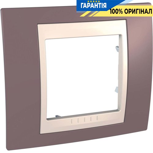Рамка 1-я Schneider Electric MGU6.002.576 Unica «Plus», цвет Слоновая кость / Лиловый