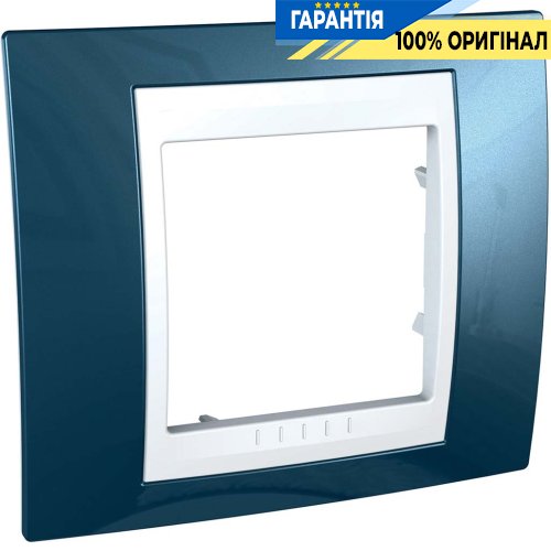 Рамка 1-я Schneider Electric MGU6.002.854 Unica «Plus», цвет Белый / Голубой лед