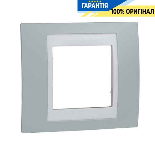 Рамка 1-а Schneider Electric Unica «Plus» MGU6.002.870, колір Білий / Морська хвиля