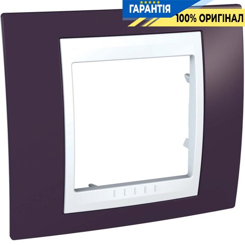Рамка 1-а Schneider Electric Unica «Plus» MGU6.002.872, колір Білий / Гранат