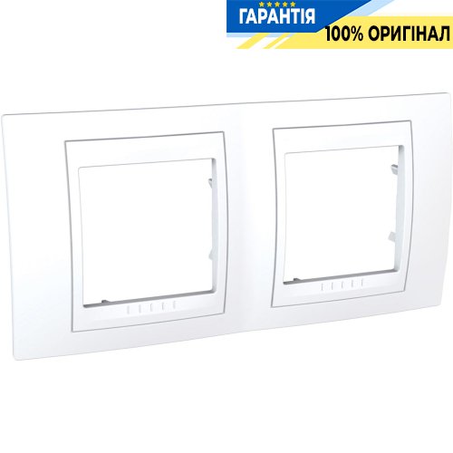 Рамка 2-я Schneider Electric MGU6.004.18 Unica «Plus», цвет Белый / Белый
