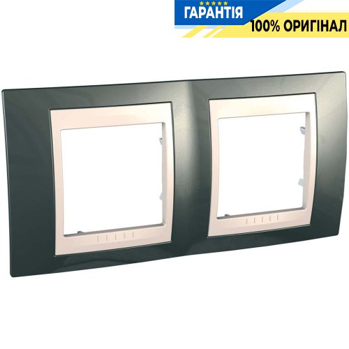 Рамка 2-а Schneider Electric Unica «Plus» MGU6.004.524, колір Слонова кістка / Шампань
