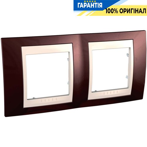 Рамка 2-я Schneider Electric MGU6.004.551 Unica «Plus», цвет Слоновая кость / Терракотовый