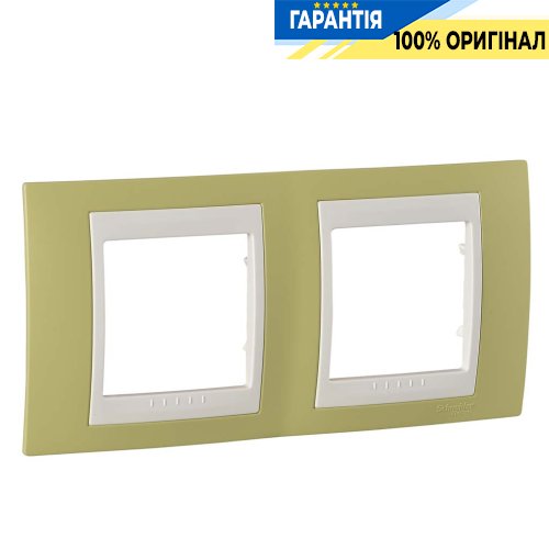 Рамка 2-я Schneider Electric MGU6.004.563 Unica «Plus», цвет слоновая кость / зеленое яблоко